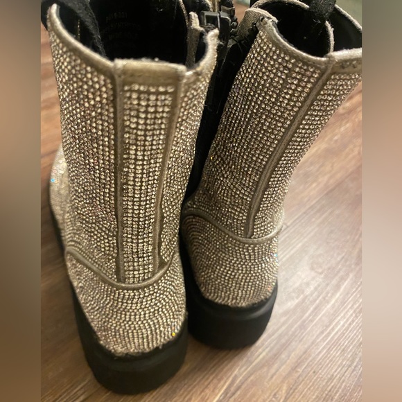 Diamond duchess bling boots poster girl Rhinestone Platforms - Picture 2 of 5